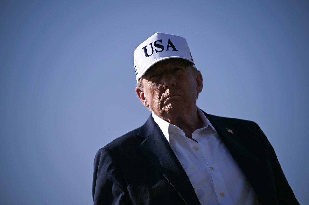 US President Donald Trump speaks to reporters before boarding Air Force One at Morristown Municipal Airport in Morristown, New Jersey, on July 6, 2025. (AFP Photo)
