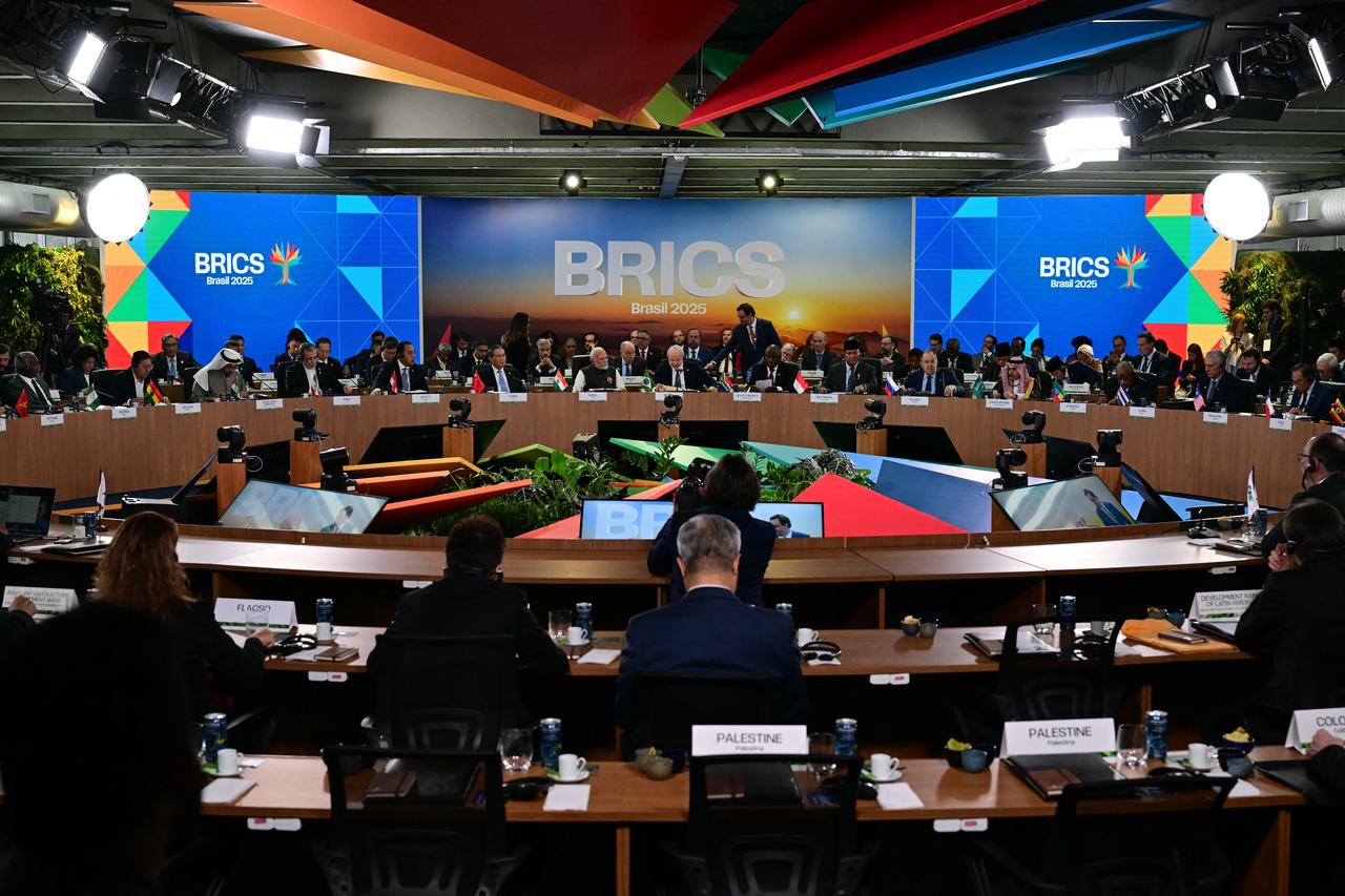 General view during a plenary session of the BRICS summit in Rio de Janeiro, Brazil, on July 7, 2025. (AFP Photo)