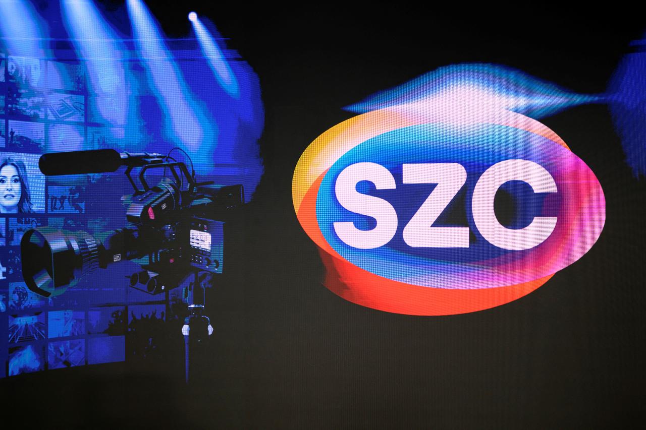 The Sozcu tv logo is displayed during the last broadcast before the pro-opposition station was taken off air at the Sozcu Tv studio in Istanbul early July 9, 2025. (AFP Photo)