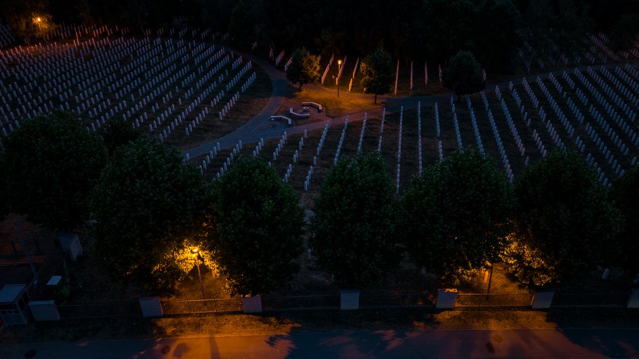Aerial photos were taken of the Potočari Memorial Cemetery, the final resting place for thousands of victims of the Srebrenica genocide. (AA Photo)