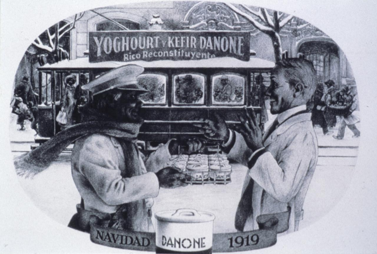 A 1919's Danone yogurt cup Spanish poster. (Photo via Wikimedia)
