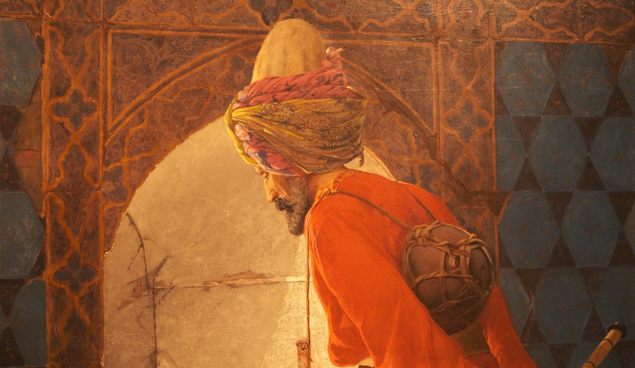 The trainer figure in Osman Hamdi Bey’s The Tortoise Trainer is actually a disguised self-portrait, Pera Museum, Istanbul, Türkiye, July 2025. (Photo by Koray Erdogan/Türkiye Today)