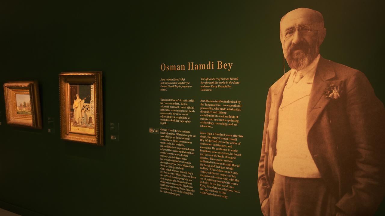 A view from the “Osman Hamdi Bey” gallery at the Pera Museum, where The Tortoise Trainer by Osman Hamdi Bey is on display, July 2025. (Photo by Koray Erdogan/Türkiye Today)