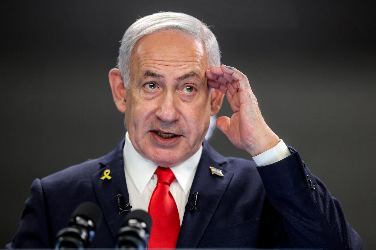 Israels Prime Minister Benjamin Netanyahu gives a press conference at the Prime minister’s office in Jerusalem on August 10, 2025. (AFP Photo)