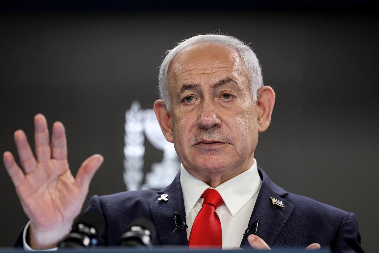 Israel's Prime Minister Benjamin Netanyahu gives a press conference at the Prime minister’s office in Jerusalem on August 10, 2025. (AFP Photo)