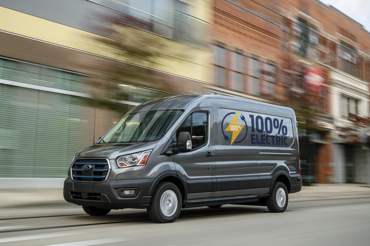 Promotional photo of the Turkish-made all-electric Ford E-Transit van. (IHA Photo)