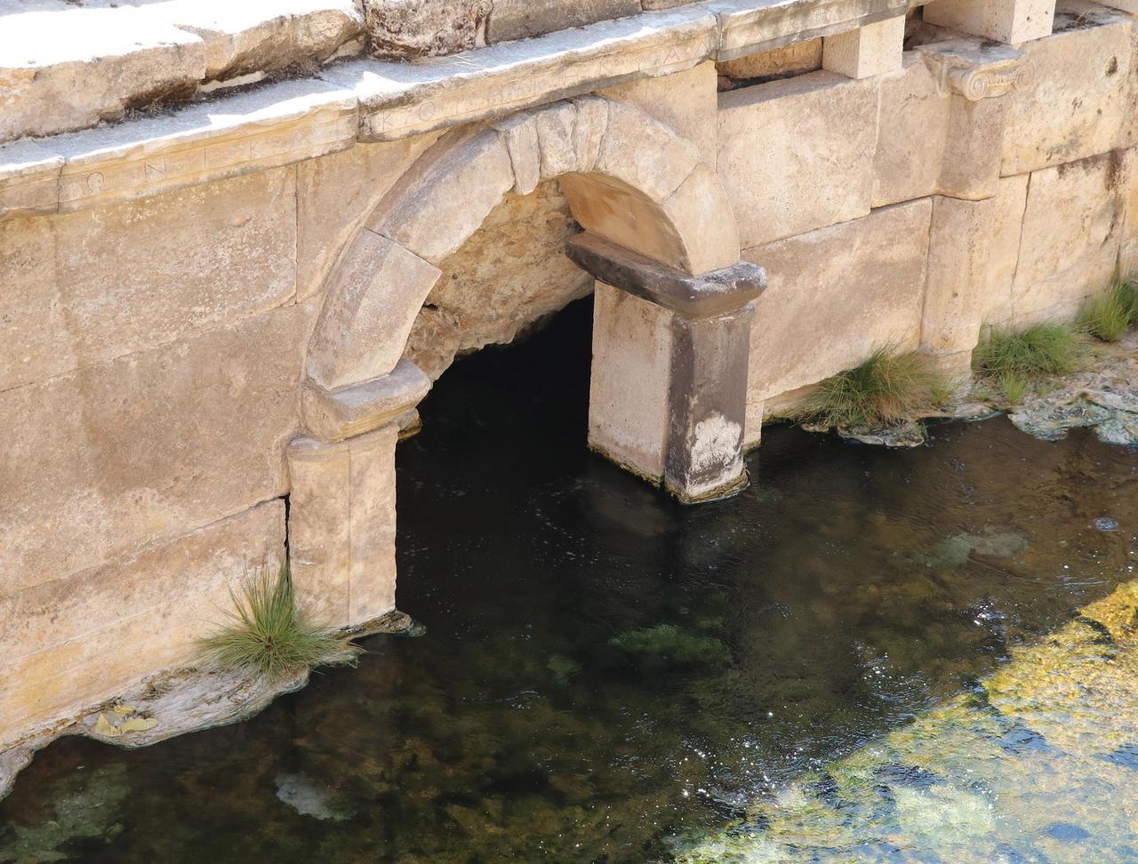 Water floods the “Gate of Hell,” a Plutonium, in the ancient city of Hierapolis in Pamukkale, Denizli, Türkiye, July 23, 2021. (AA Photo)