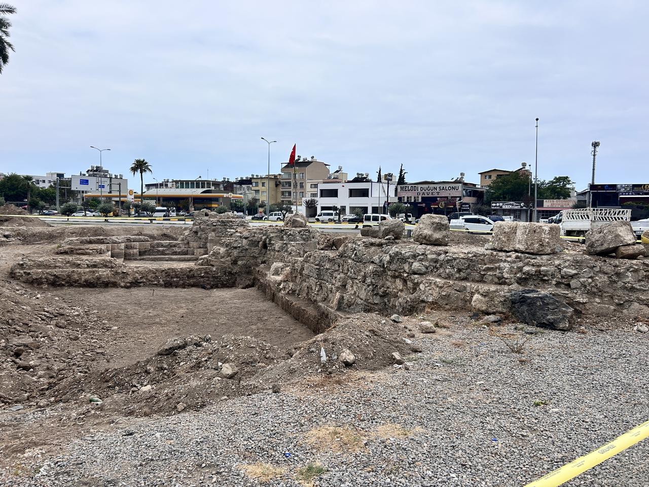 A view of the historic Iskenderun Castle, unearthed through excavation works in Iskenderun district of Hatay, Türkiye, August 9, 2025. (IHA Photo)