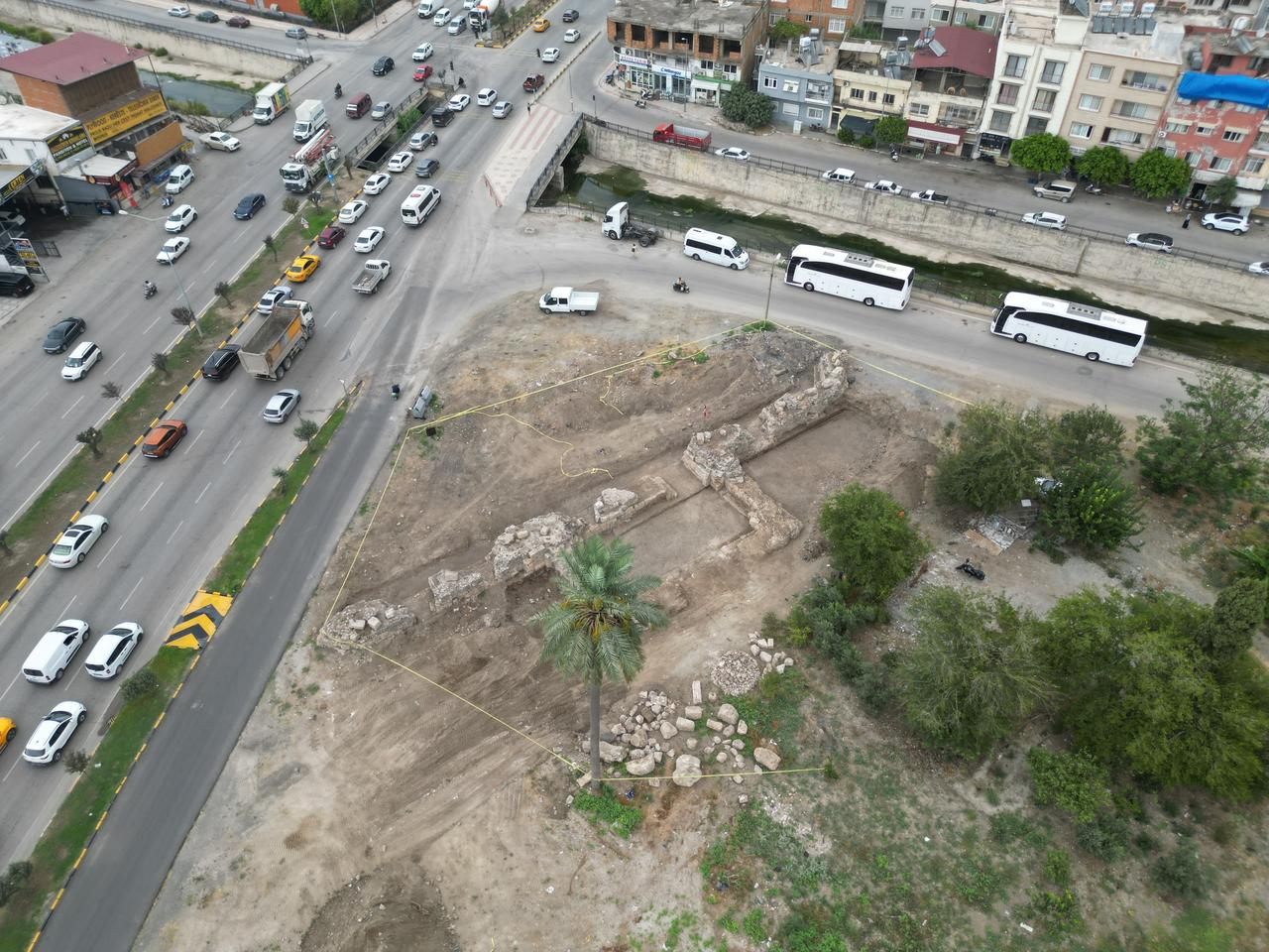A view of the historic Iskenderun Castle, unearthed through excavation works in Iskenderun district of Hatay, Türkiye, August 9, 2025. (IHA Photo)