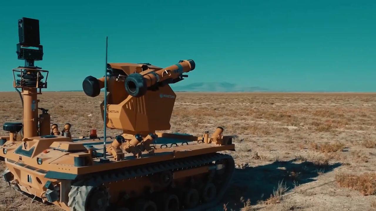 Roketsan's unmanned ground vehicle (UGV) during AGMOSS (Network-Centric Autonomous Weapon System) testing on 10 August, 2025. (Photo via Roketsan)