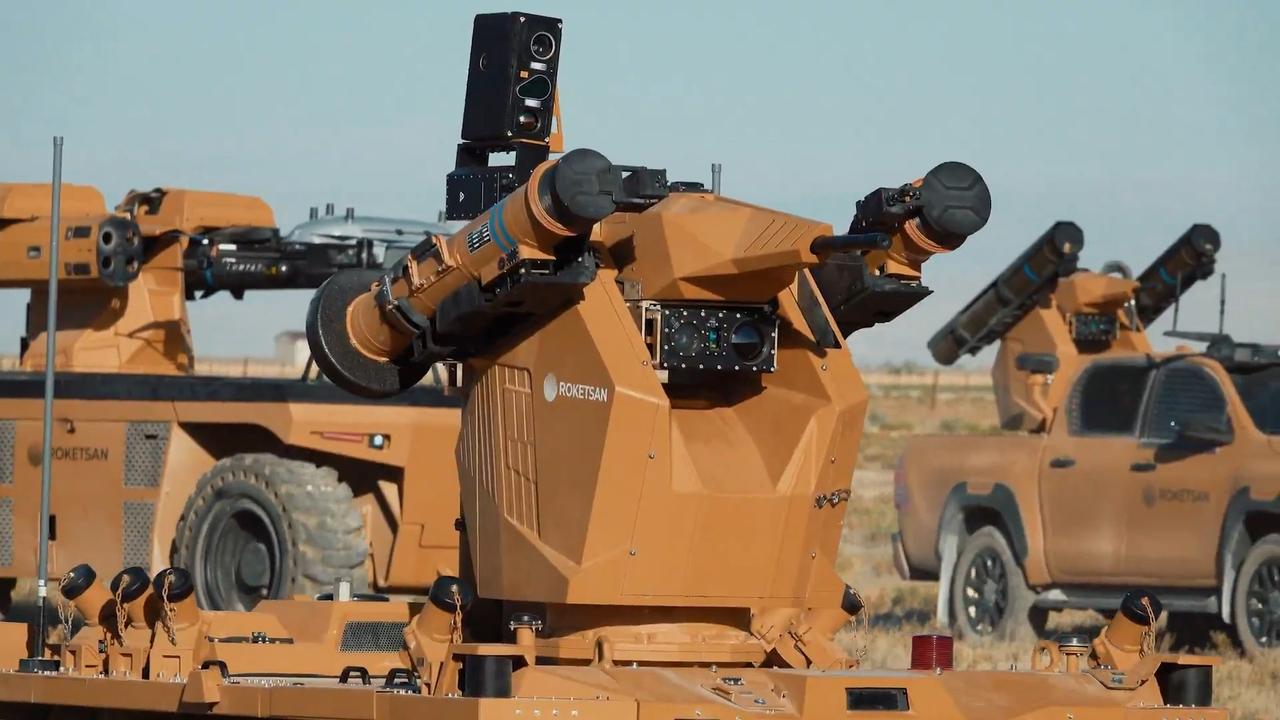 Roketsan's unmanned ground vehicle (UGV) during AGMOSS (Network-Centric Autonomous Weapon System) testing on 10 August, 2025. (Photo via Roketsan)