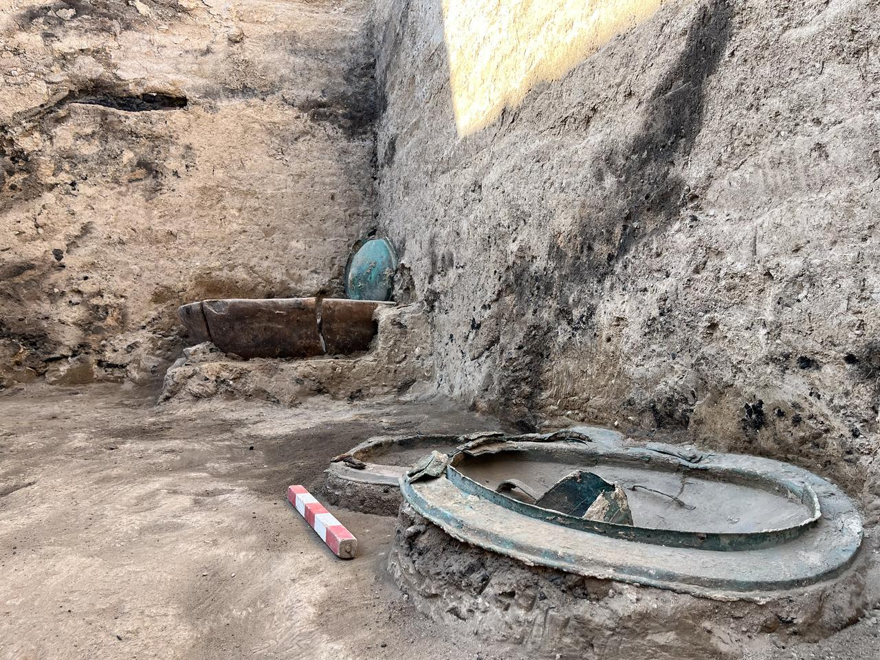 Artifacts uncovered during excavations at Ayanis and Garibin Tepe in Van shed light on Urartian-era settlements in the region, August 9, 2025. (AA Photo)