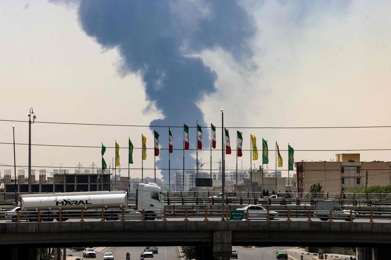 An oil refinery in southern Tehran, after it was hit in an overnight Israeli strike, June 15, 2025. (AFP Photo)