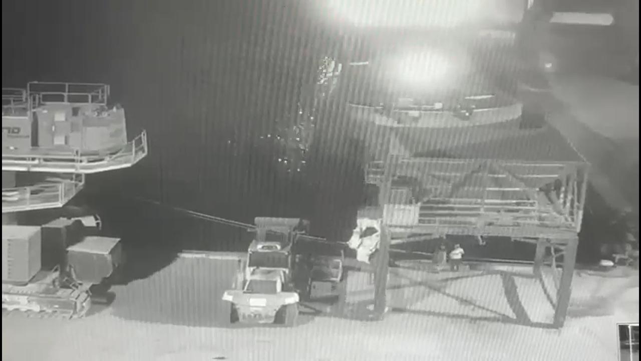 Security camera footage from the investigation file of the Yalova Chief Public Prosecutor’s Office shows the detained captain of the cargo ship, which sailed from Canakkale to Kocaeli, inspecting the vessel’s bow while in port, August 12, 2025. (IHA Photo)