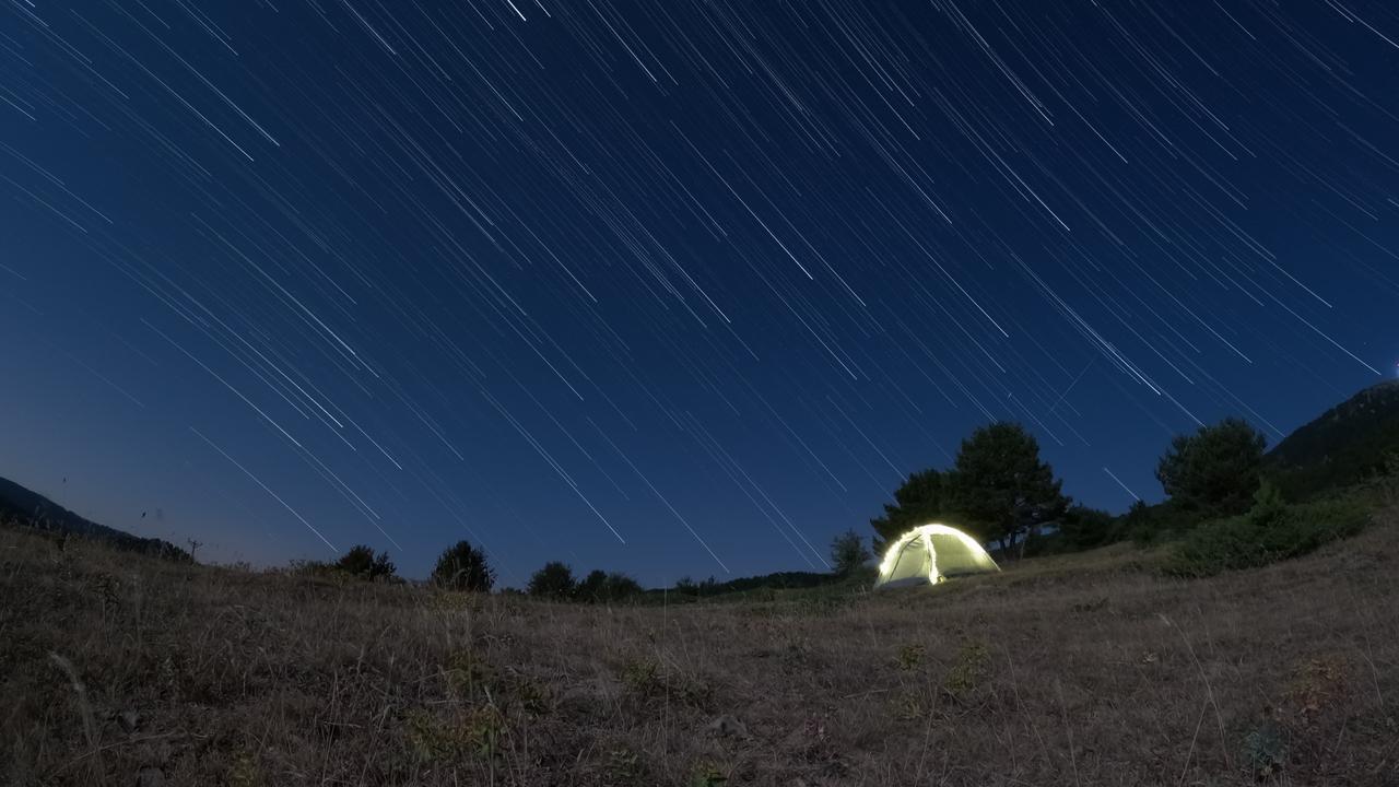 Perseid meteor shower is captured with long-exposure photography over Salin Plateau in Kizilcahamam district of Ankara, Türkiye, August 12, 2025. (AA Photo)