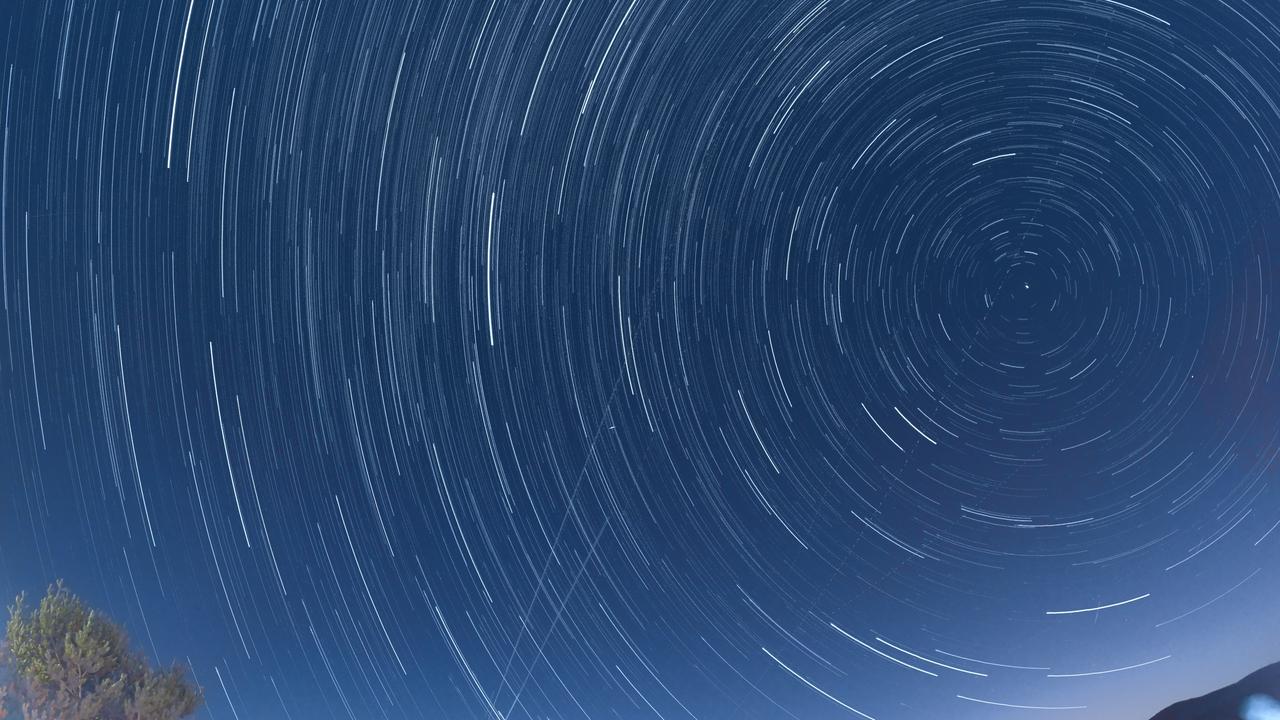 A view of the sky shows the Perseid meteor shower captured with long-exposure photography in Bolu, Türkiye, August 12, 2025. (AA Photo)