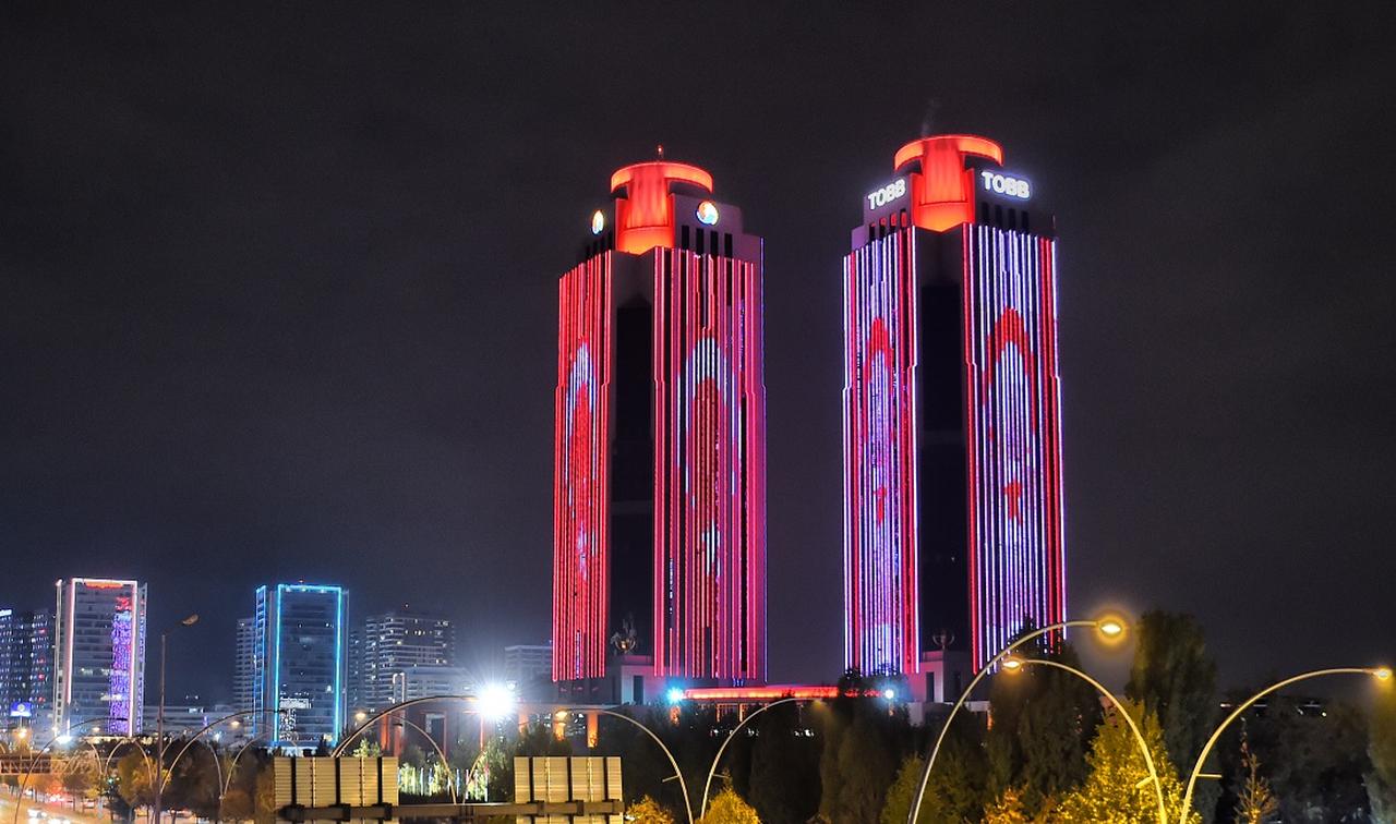 A view of the Union of Chambers and Commodity Exchanges of Türkiye (TOBB) Twin Towers in Ankara, Türkiye. (Photo via TOBB)