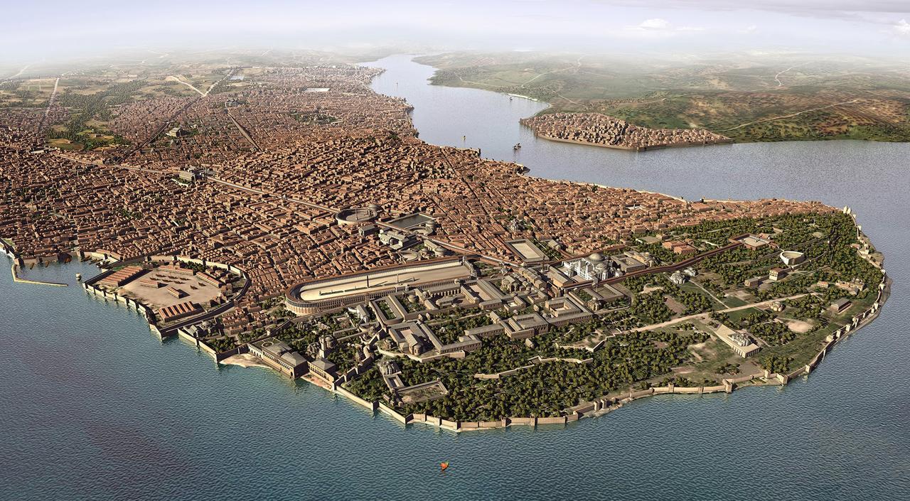 Illustration of Constantinople of East Roman Empire. (Image via vividmaps.com)