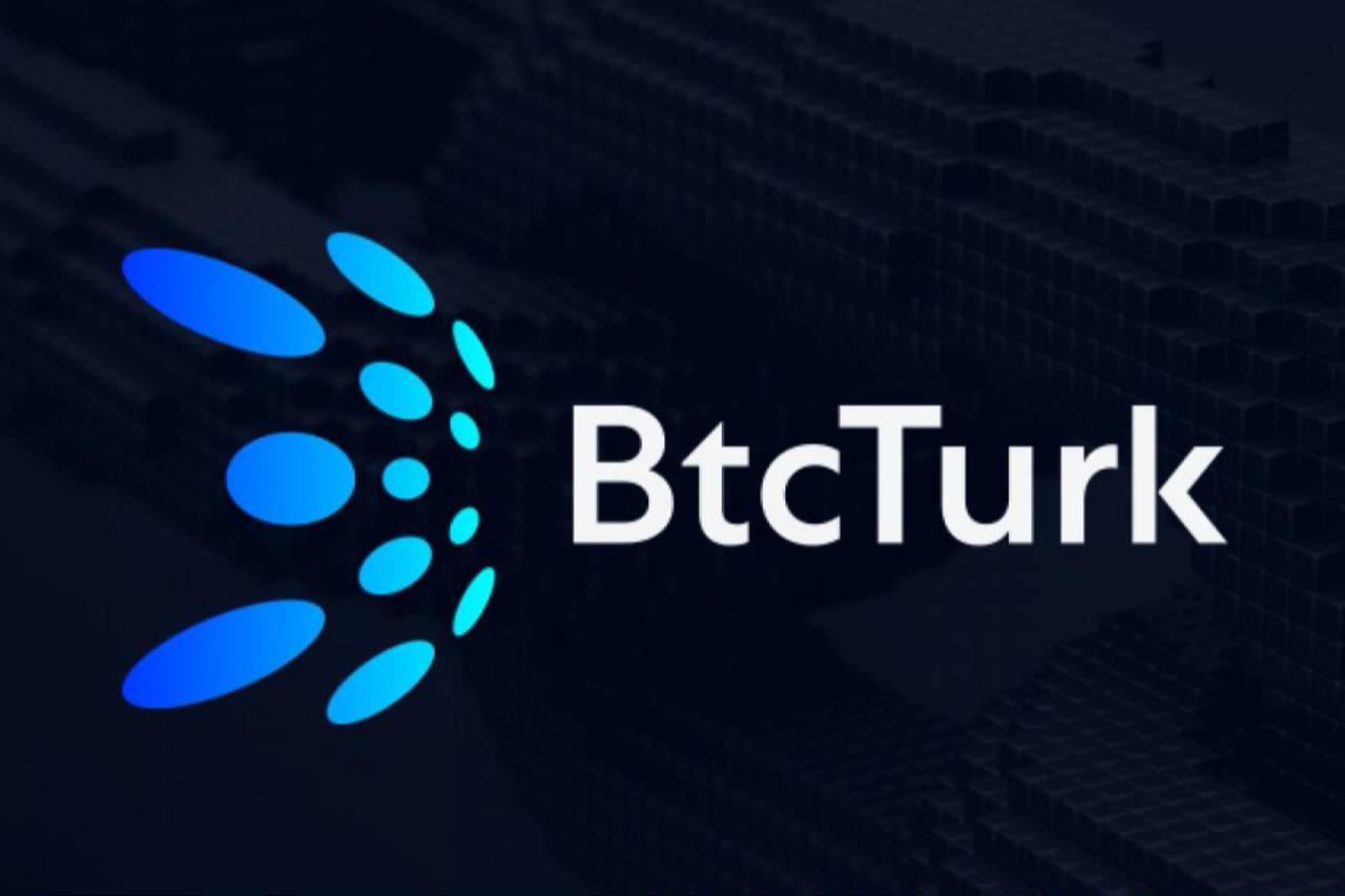 Logo of BTCTurk, Türkiyes largest cryptocurrency exchange, against a black background. (AA Photo)