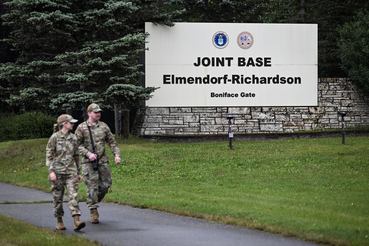 Preparations are underway around the Joint Base Elmendorf- Richardson in Alaska’s Anchorage on August 14, 2025. (AA Photo)