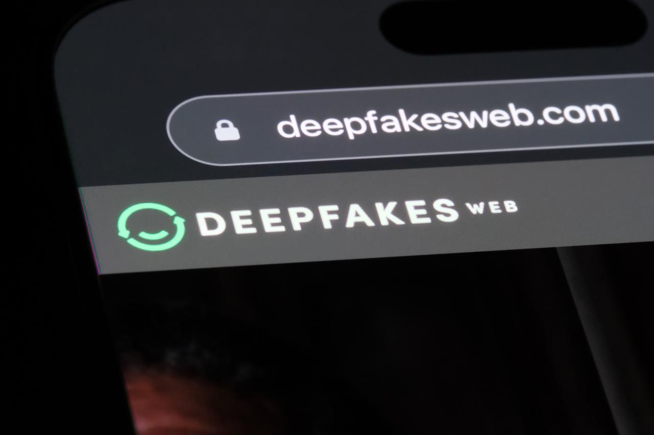 Deepfakes, an online deepfake software website's logo. (Adobe Stock Photo)