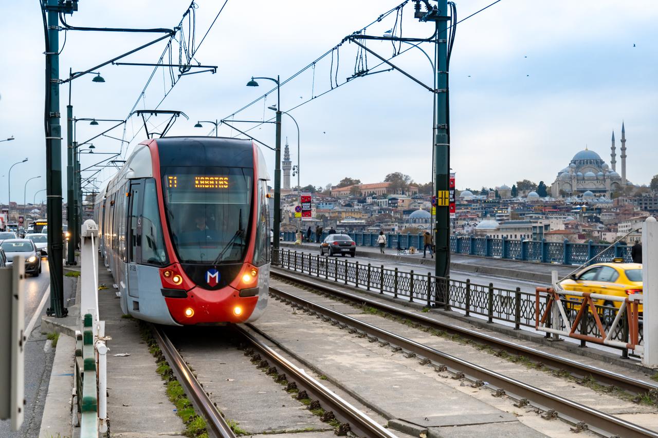Istanbul Tram at platform in Istanbul, Türkiye on 2021. (Adobe Stock Photo)
