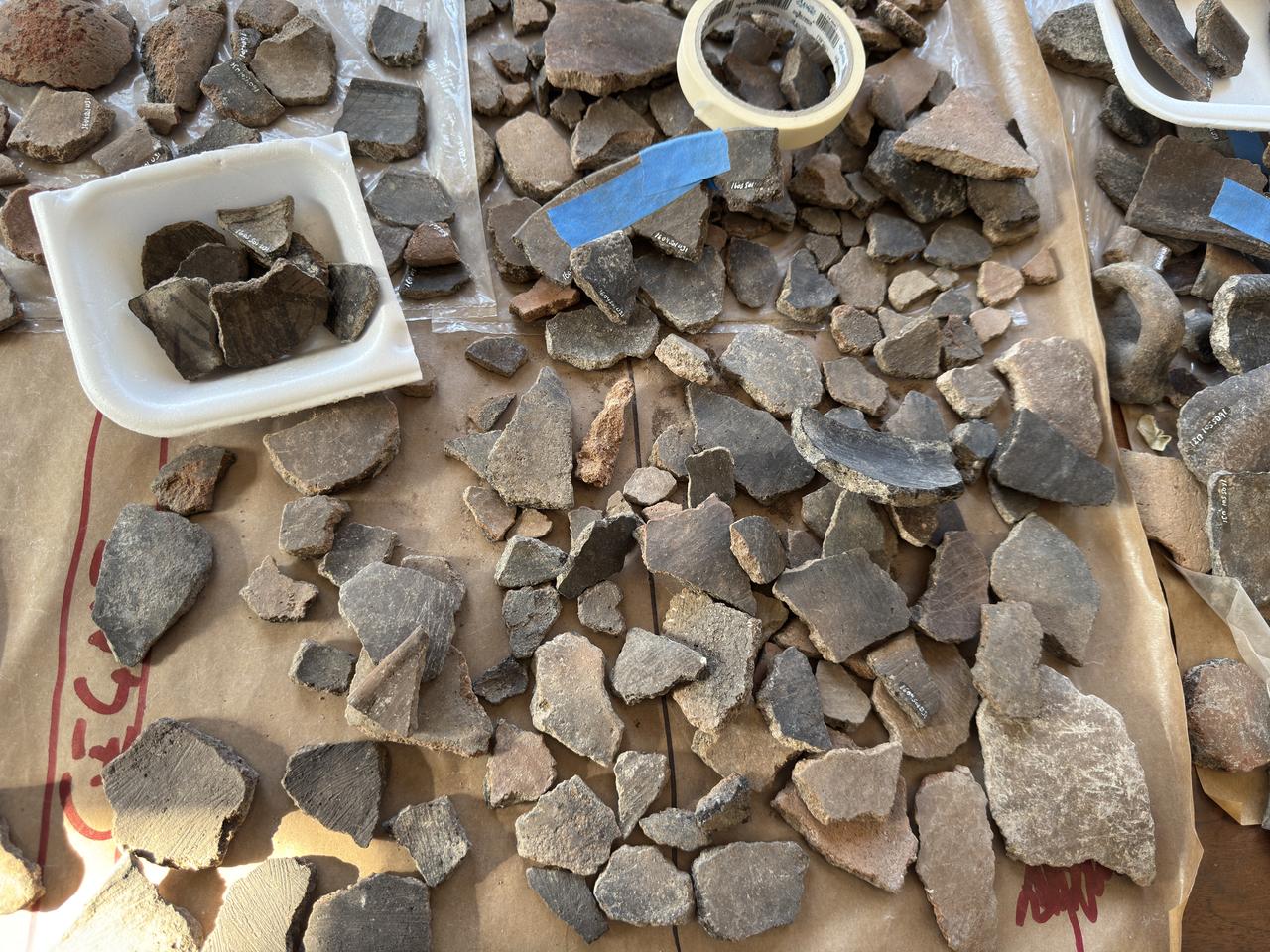 A view of artifacts uncovered during excavations at Andik Cave in Havran district, Balikesir, Turkiye, August 17, 2025. (AA Photo)