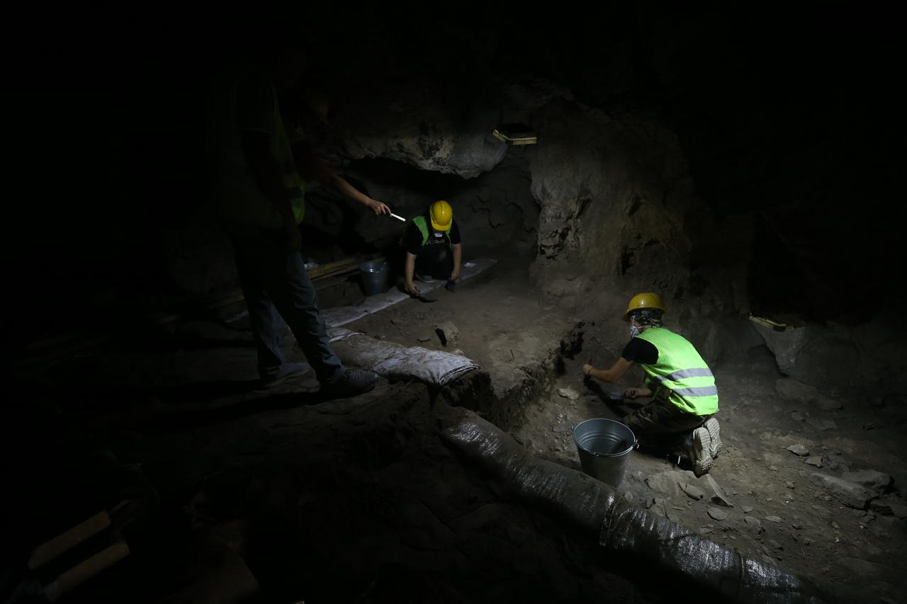 A view of archaeological excavations at Andik Cave in Havran district, Balikesir, Türkiye, August 17, 2025. (AA Photo)