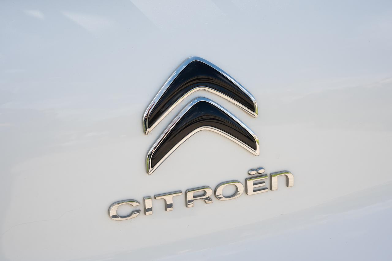 Closeup view of logo of Citroen on white car in Fethiye, Türkiye on 27 March 2023. (Adobe Stock Photo)