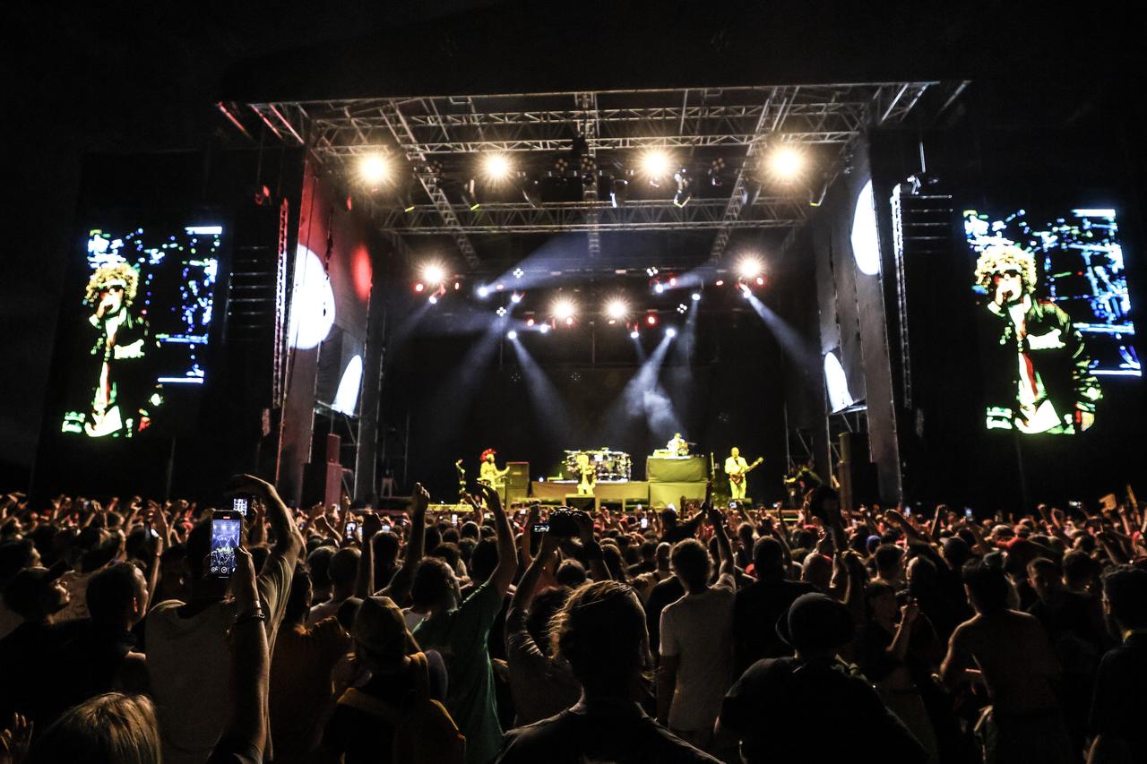 One of the iconic bands of the alternative metal subgenre nu metal, Limp Bizkit, reunited with music fans at Atakoy Marina Arena in Istanbul, Türkiye, August 17, 2025. (AA Photo)