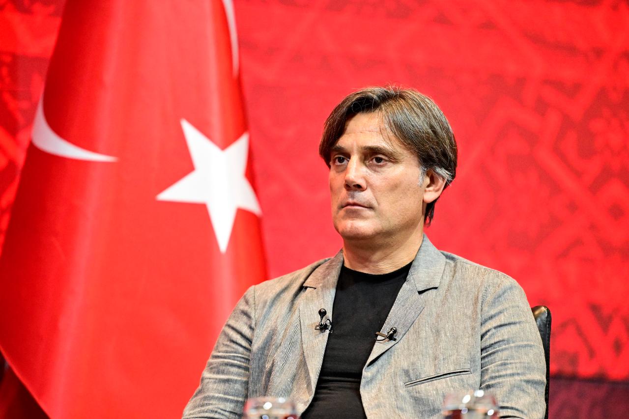 Head Coach of Turkish National Football team Vincenzo Montella speaks during an exclusive interview at the Riva Hasan Dogan National Teams Camp and Training Facilities ahead of the World Cup qualifiers in Istanbul, Türkiye, Aug. 17, 2025. (AA Photo)