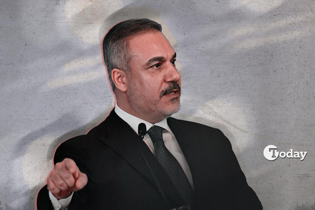 Türkiyes Foreign Minister Hakan Fidan at an event in Ankara. (Collage prepared by Türkiye Today)