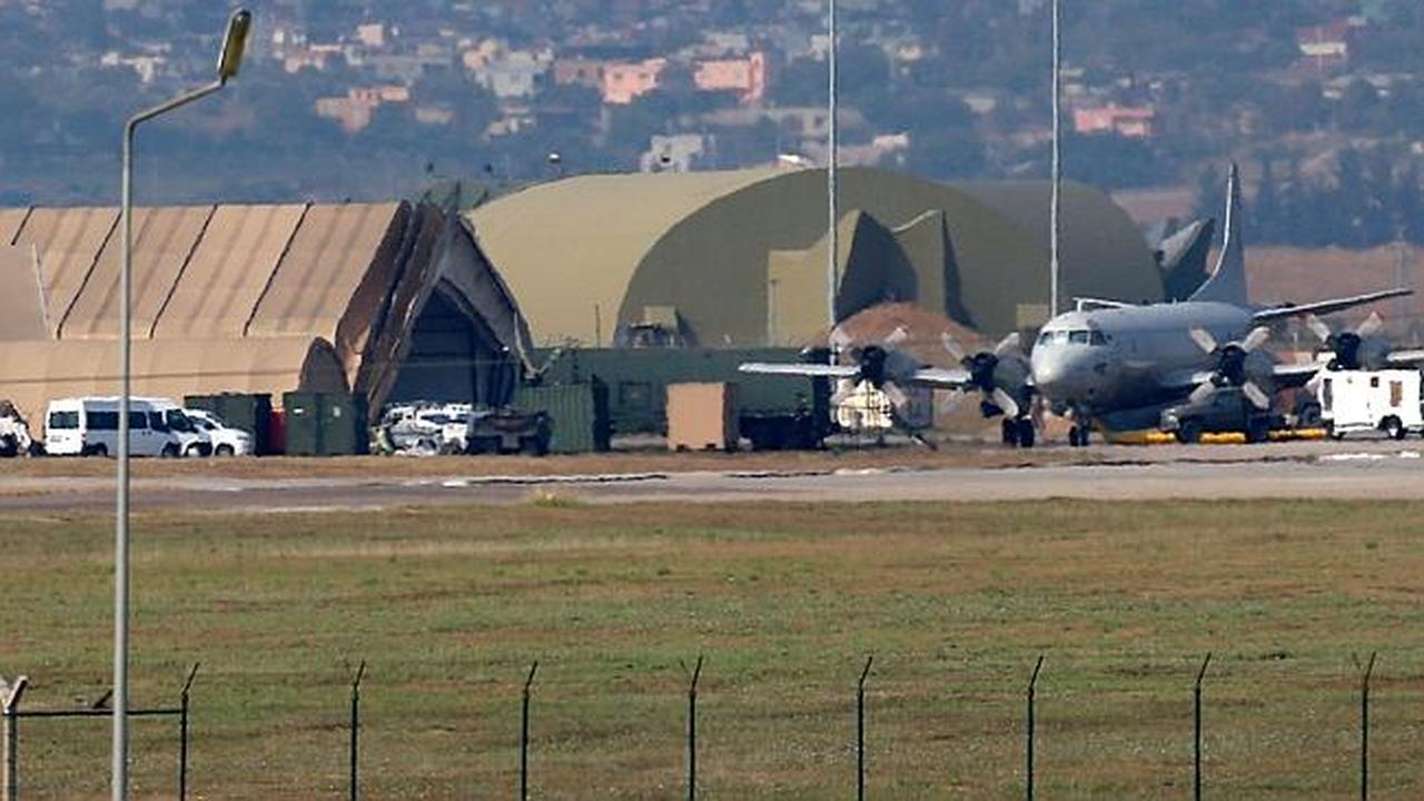 This file photo taken on July 28, 2015 shows a military aircraft on the runway at Incirlik Air Base, in the outskirts of the city of Adana, Türkiye. (AFP Photo)