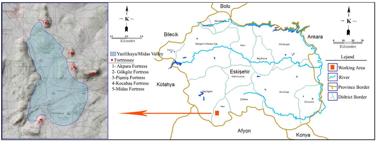 Location of the work area in Eskisehir, Türkiye. (Map via Journal of Ancient History and Archaeology)