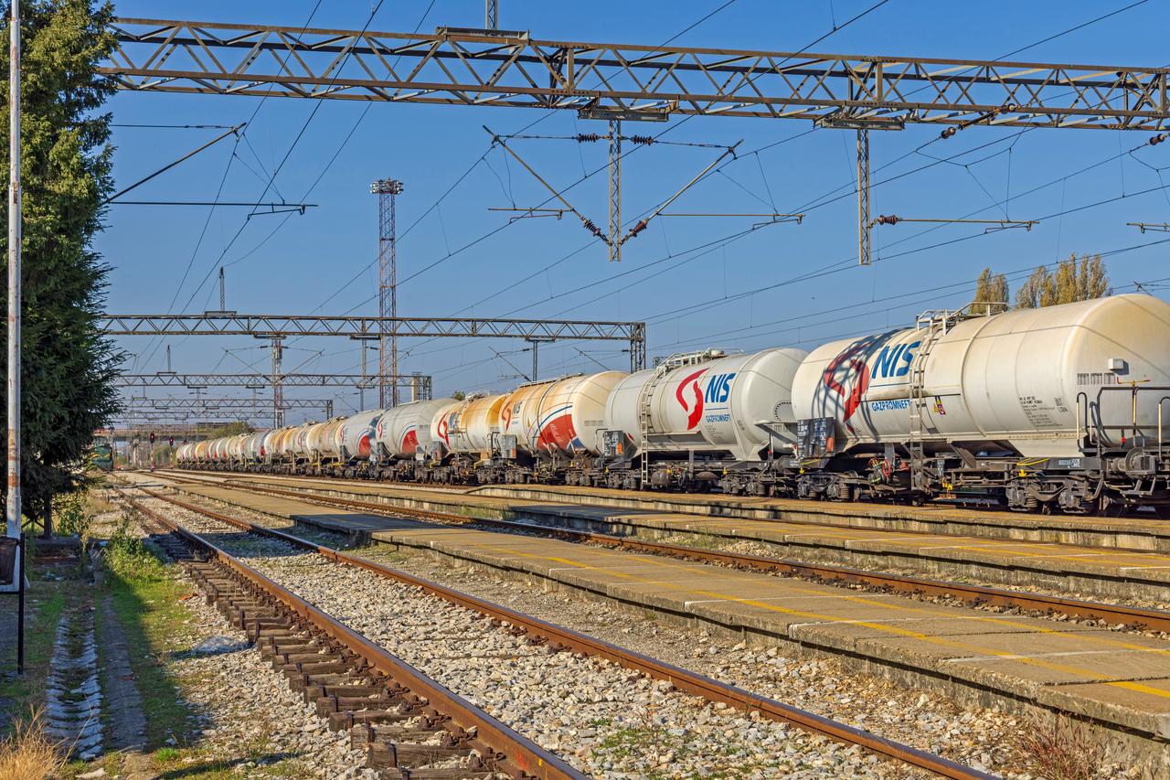 Gazpromneft Nis Tanker train at railway station in Pancevo Serbia. (Adobe Stock Photo)