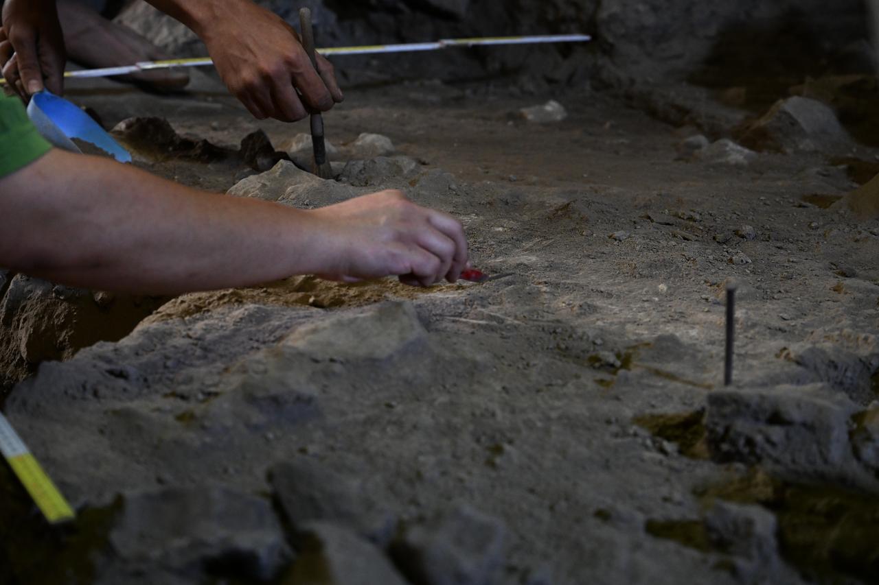 A view of archaeological excavations at Direkli Cave in Kahramanmaras, Türkiye,  Aug. 19, 2025. (AA Photo)