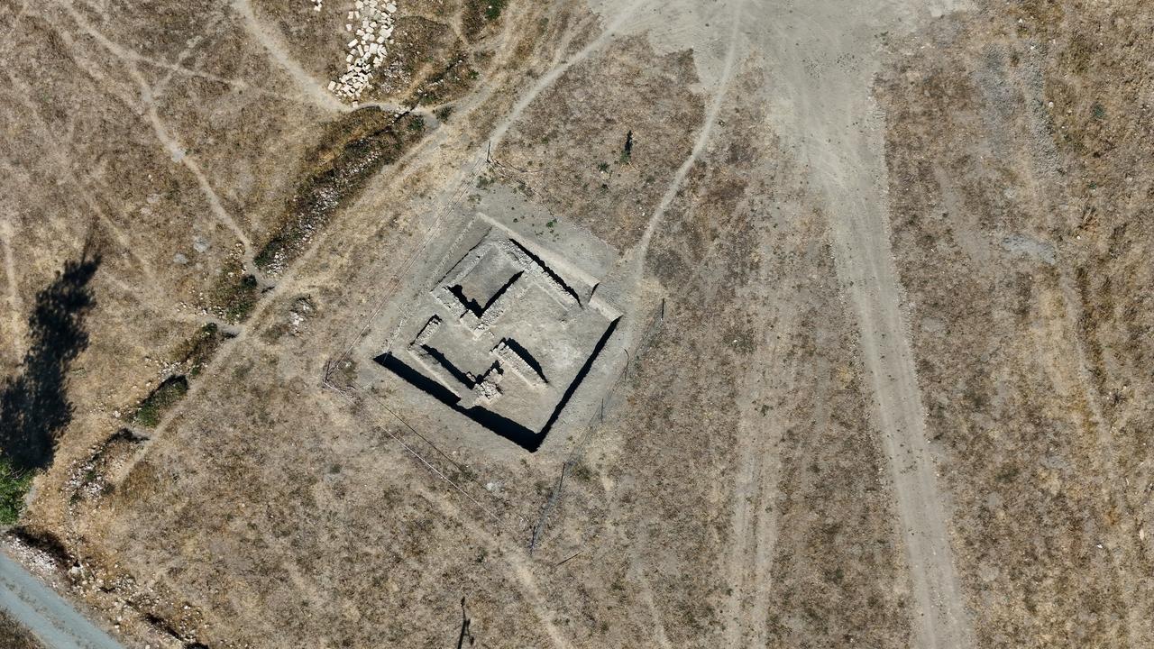 An aerial view from the excavations at Satala ancient city in Sadak village, Kelkit district of Gumushane, Türkiye, Aug. 21, 2025. (IHA Photo)