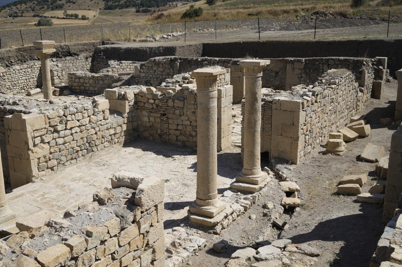 A view from the excavations at Satala ancient city in Sadak village, Kelkit district of Gumushane, Türkiye, Aug. 21, 2025. (IHA Photo)