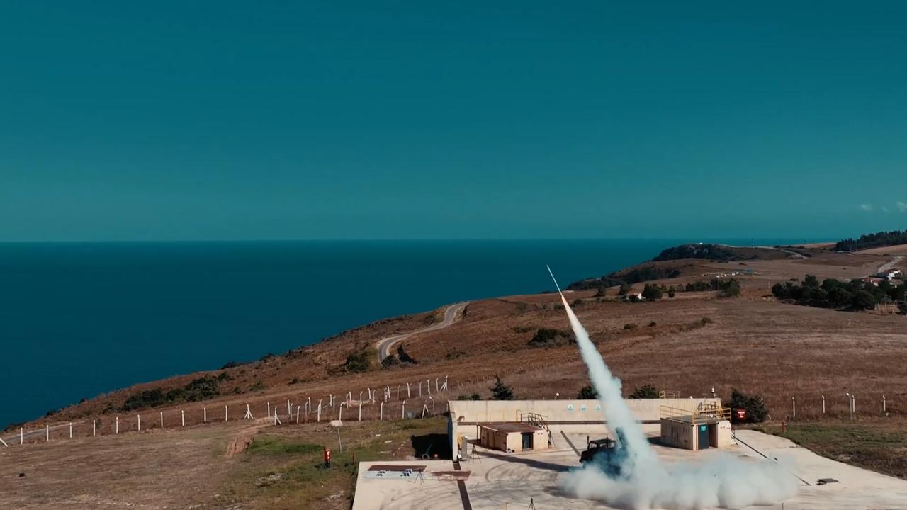 Roketsan's 122mm TRLG-122 guided artillery rocket with pickup truck launch system during its testing on August, 2025. (Photo via Roketsan)