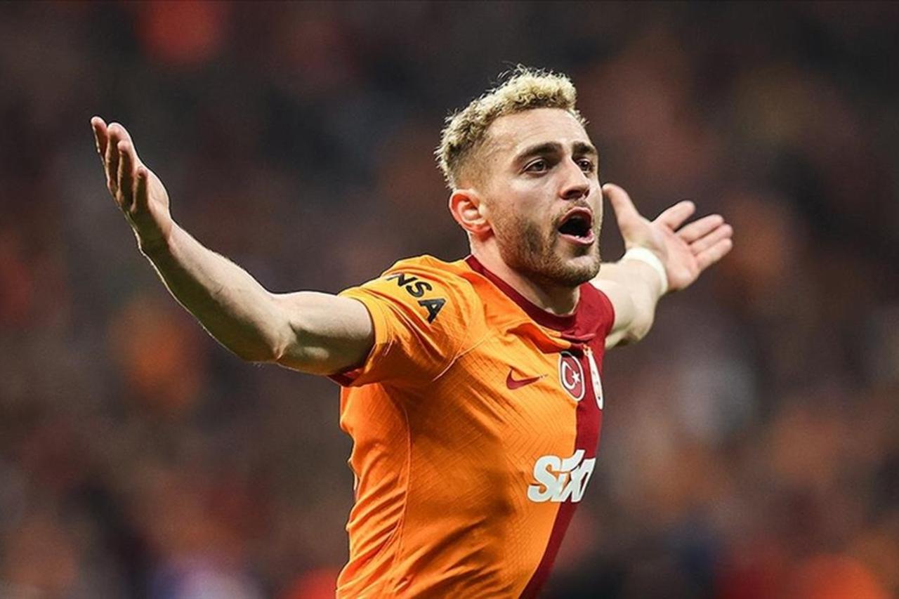 Galatasarays Baris Alper Yilmaz gestures in a match, Istanbul, Türkiye, Istanbul, Feb. 11, 2024. (AA Photo)