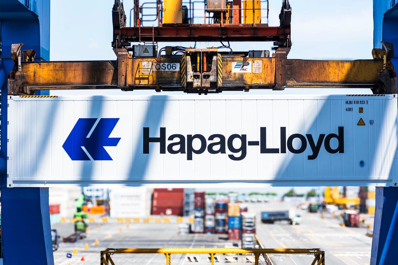 Hapag-Lloyd owned container unloaded from the container ship in the container terminal of Busan New Port, South Korea, accessed on Aug. 21, 2025. (Adobe Stock Photo)
