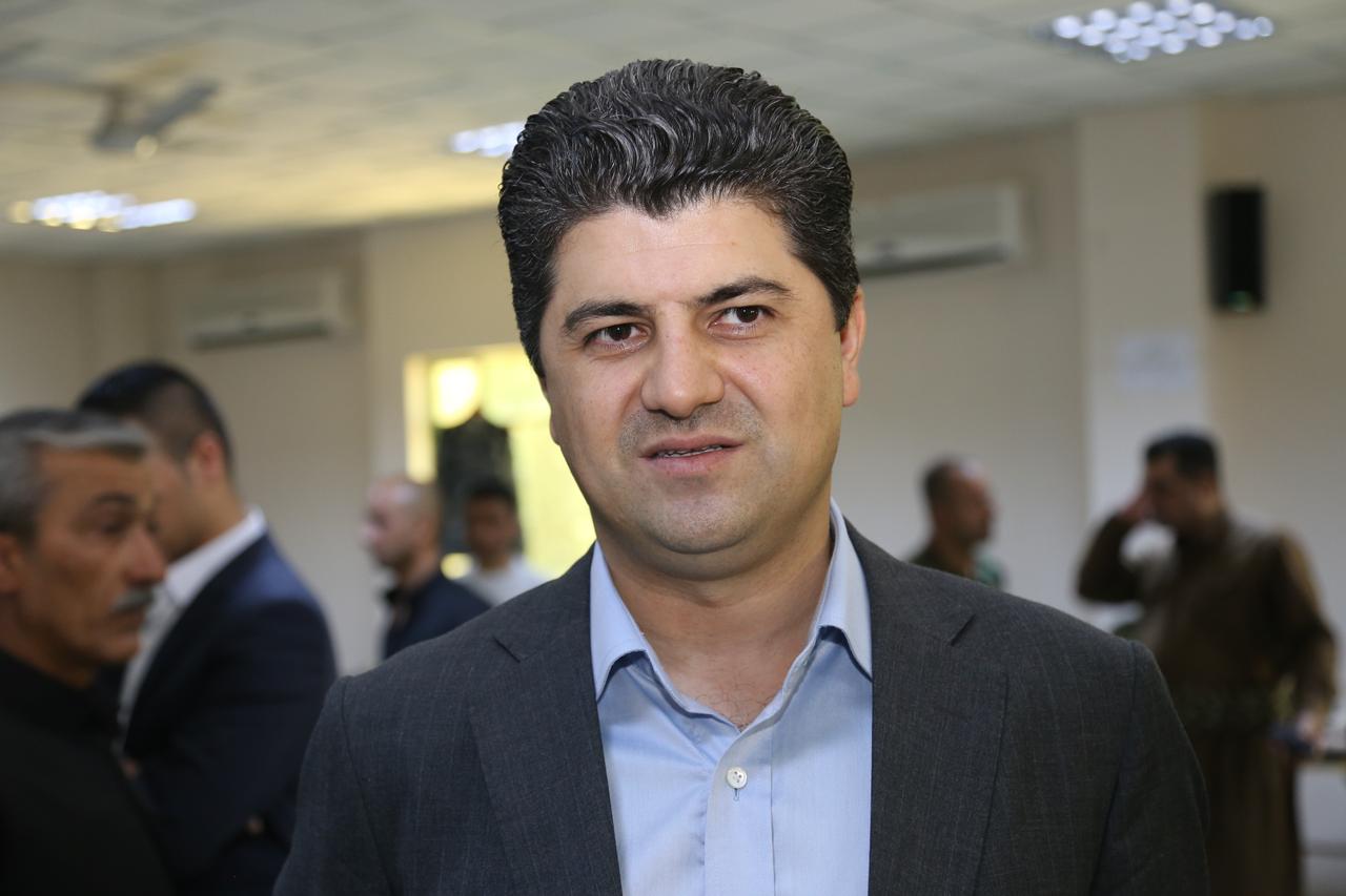 Lahur Jangi Talabani speaks to the media during an exhibition at the Sulaymaniyah 70th Company Command in Sulaymaniyah, Iraq on June 6, 2015. (AA Photo)