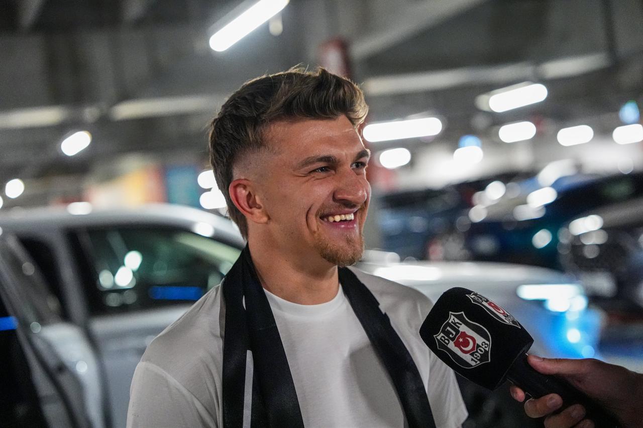 Ridvan Yilmaz of Besiktas gives an interview to Besiktas TV, Istanbul, Türkiye, Aug. 23, 2025. (Photo via Besiktas)