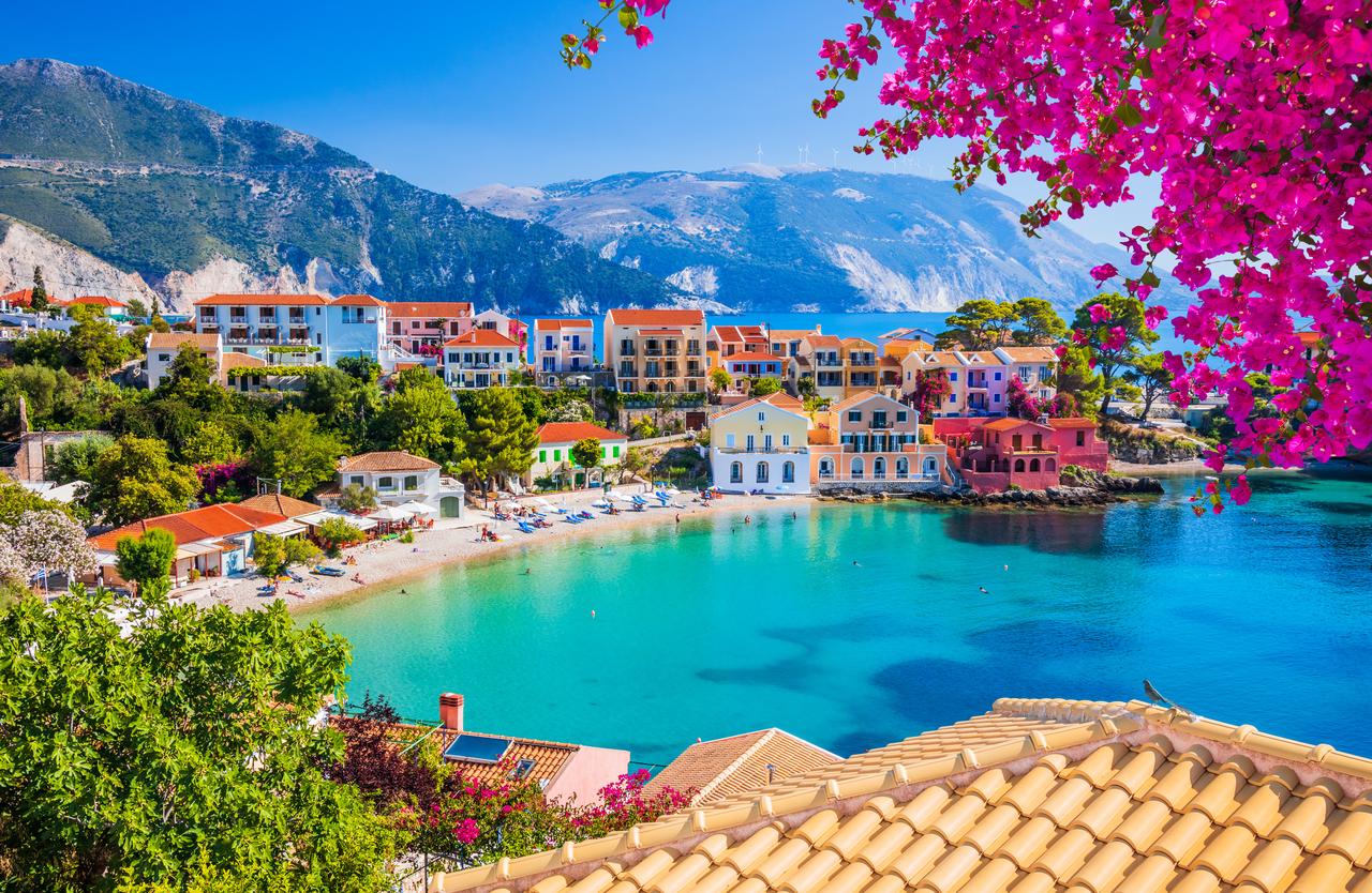 A view of the bay in the village of Assos on the island of Kefalonia, Greece. (Adobe Stock Photo)