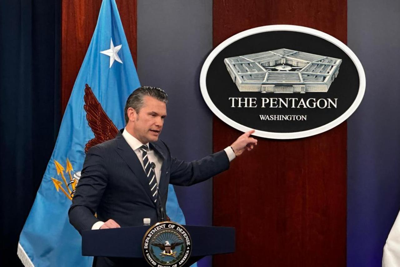 US Secretary of Defense Pete Hegseth attends a press conference at Pentagon in Washington, United States, June 22, 2025. (AA Photo)