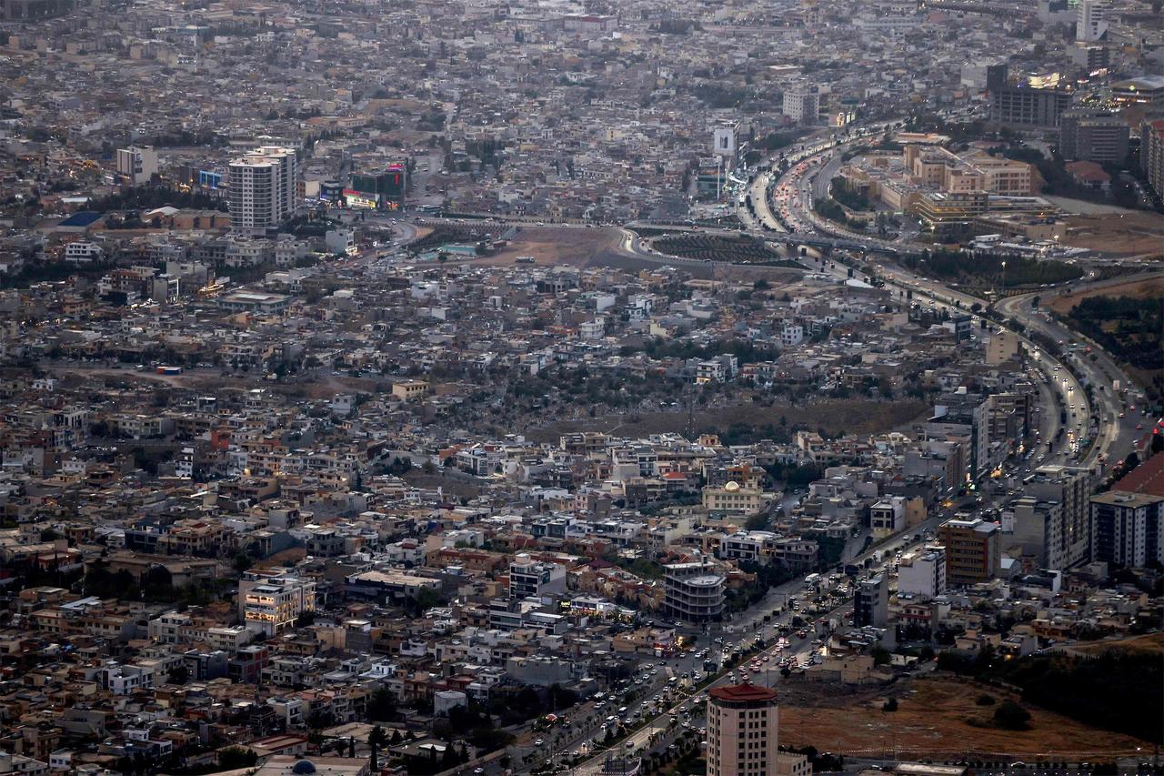 An aerial view shows Sulaymaniyah, a city under the Kurdistan Regional Government (KRG) administration, northern Iraq, Oct. 18, 2024. (AFP Photo)