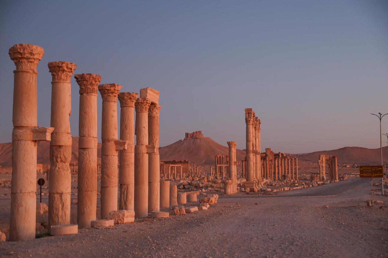 The ancient ruins of Palmyra are pictured in central Syria at sunrise on August 24, 2025. (AFP Photo)