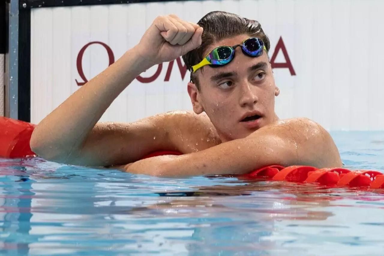 Turkish international and Fenerbahce swimmer  Kuzey Tuncelli, accessed on Aug. 25, 2025. (Photo via Türkiye Daily)