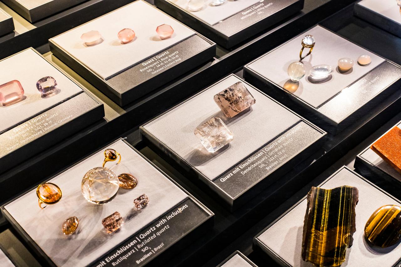 Exposition of precious and semiprecious stones processed and not processed in the Museum of Natural History, Vienna, Austria, 3 Sept. 2018. (Adobe Stock Photo)