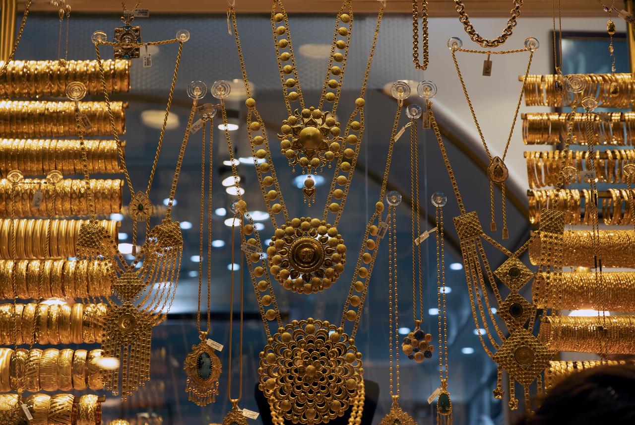 A counter with a variety of jewelry in a store window in the Istanbul Grand Bazaar. (Adobe Stock Photo)